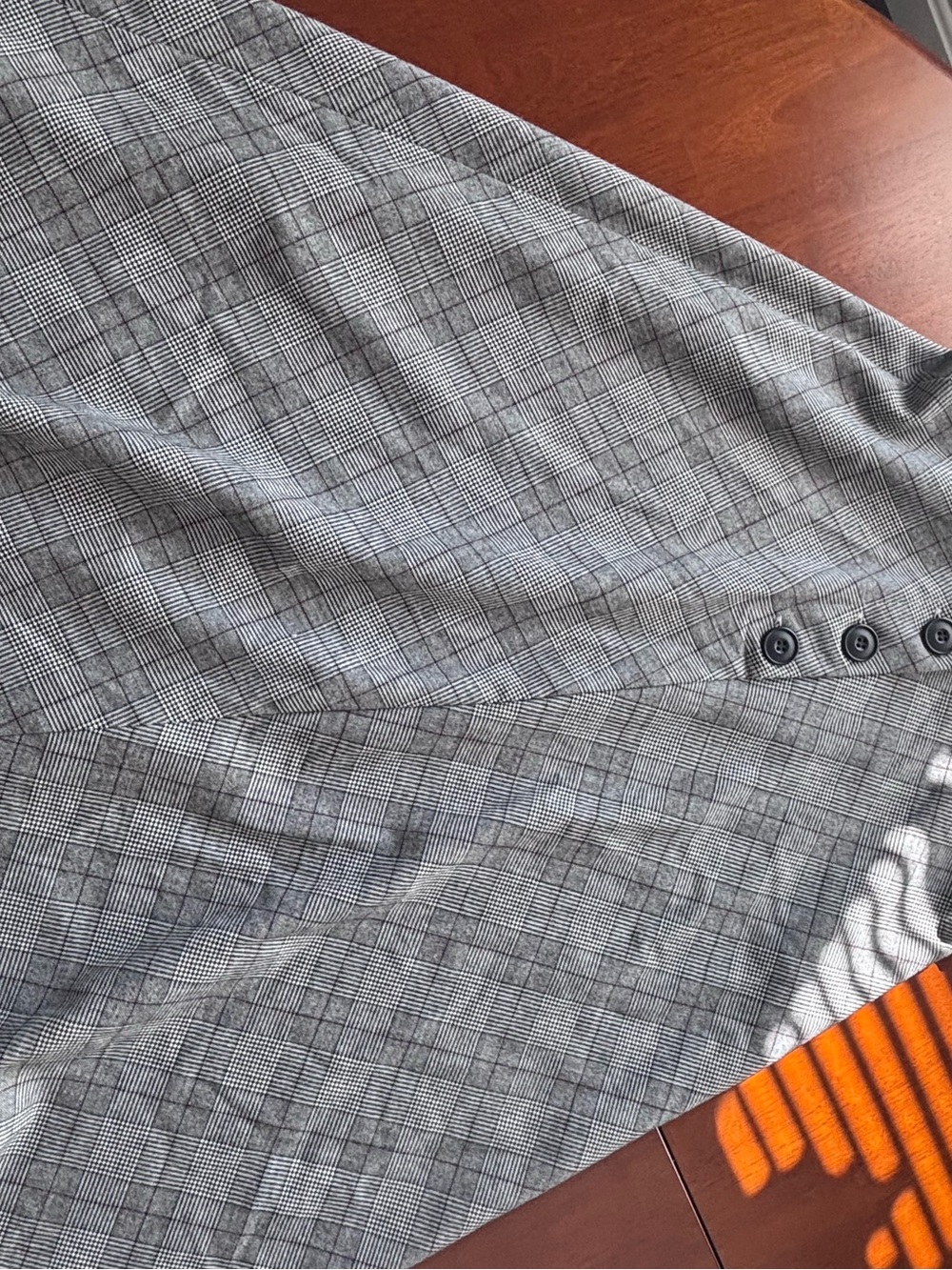 Zara Trafaluc Grey Plaid A-Line Skirt with Front Buttons sz S - Picture 10 of 12